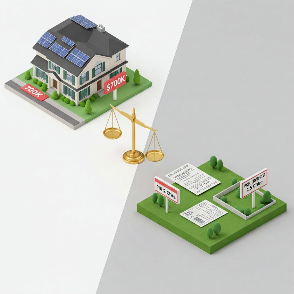 prices diference between plots and houses